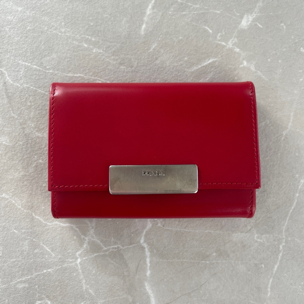 Prada Red Leather 6 Key Slots Holder Case